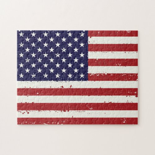 Patriotic USA Flag _ American Flag Red White Blue Jigsaw Puzzle