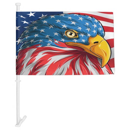 Patriotic USA Flag and Eagle Car Flag