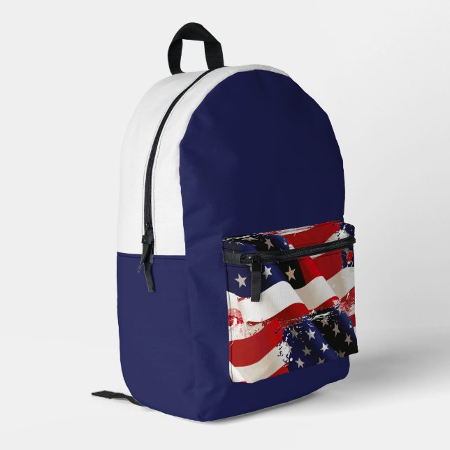 Patriotic USA Flag Backpack (Back Corner Left)