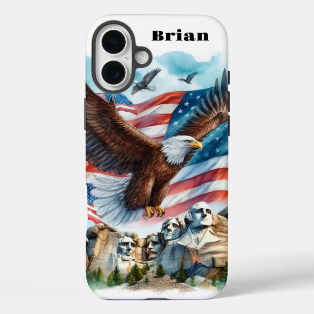 Patriotic USA Flag Bald Eagle iPhone / iPad case (Back)
