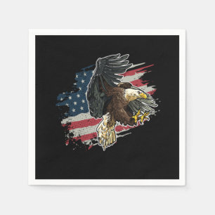 Patriotic USA Flag Bald Eagle Napkins