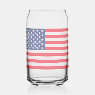 Patriotic USA Flag Can Glass – American Pride