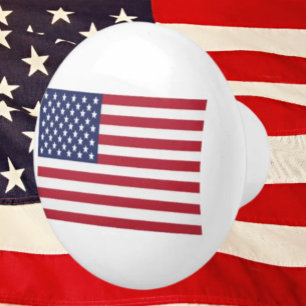 Patriotic USA Flag Ceramic Knob – American Pride