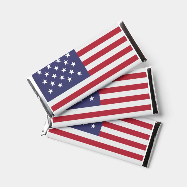 Patriotic USA Flag Custom Hershey Bar Favors (Front)