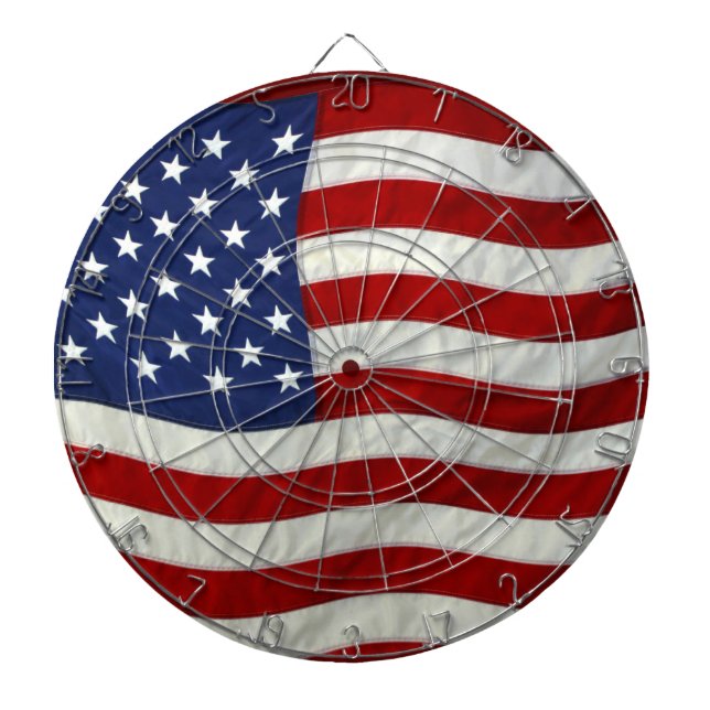 Patriotic USA Flag Dart Board (Front)