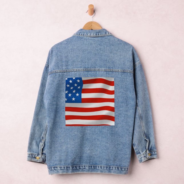 PATRIOTIC USA FLAG DENIM JACKET (Hangar)