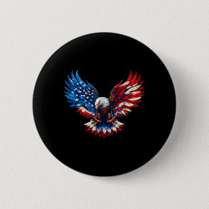 Patriotic Usa Flag Dom Bird Artwork For Men Women Button