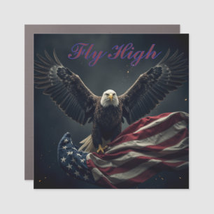 Patriotic USA Flag Eagle Car Magnet