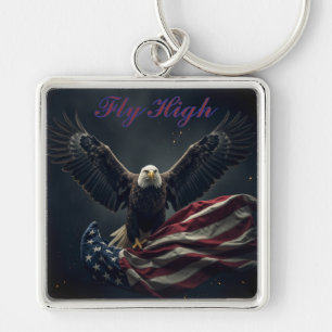 Patriotic USA Flag Eagle Keychain