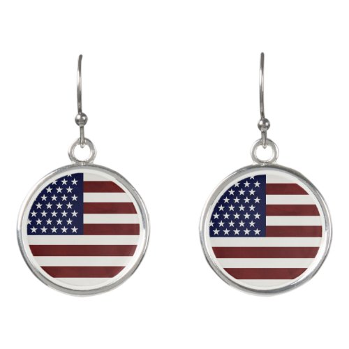 Patriotic USA Flag  Earrings