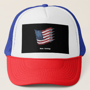 Patriotic USA Flag Fighter Jets 4th of July  Trucker Hat