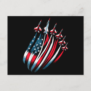 Patriotic USA Flag Fighter Jets Boys 4th of July Enclosure Card
