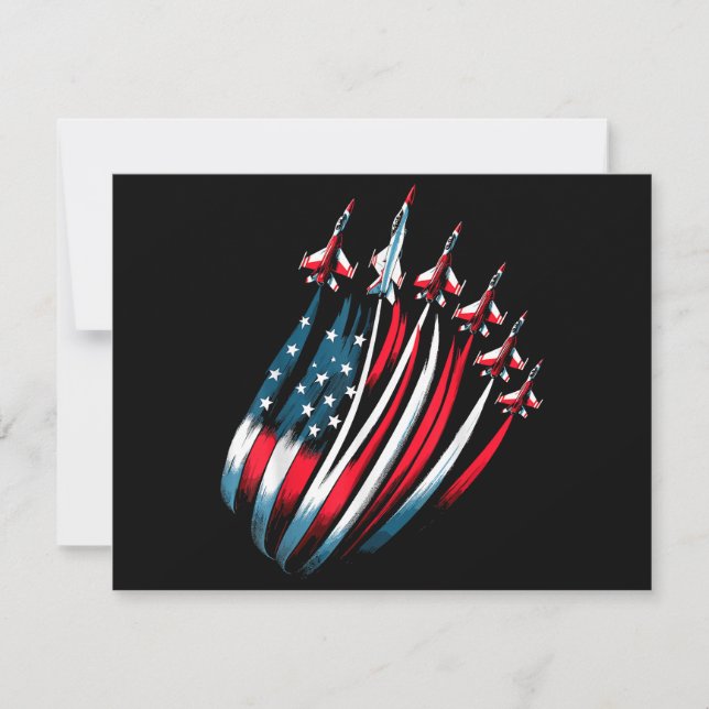 Patriotic USA Flag Fighter Jets Boys 4th of July Invitation (Front)