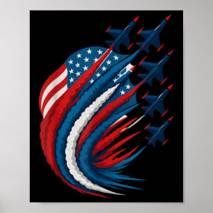 Patriotic Usa Flag Fighter Jets Kids Girls Boys 4t Poster