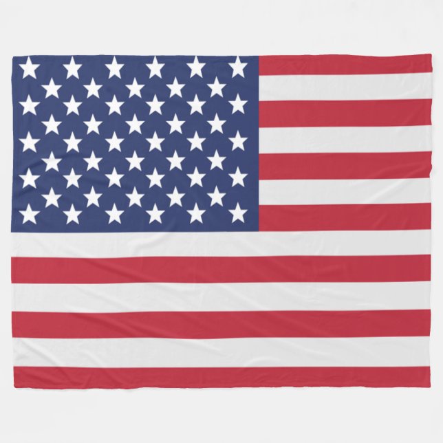 Patriotic USA Flag Fleece Blanket – American Pride (Front (Horizontal))