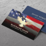 Patriotic USA Flag Gold Eagle Military Service Business Card
