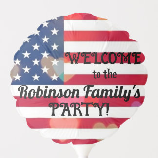 Patriotic USA Flag hearts with calligraphy text Balloon