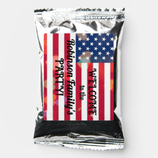 Patriotic USA Flag hearts with calligraphy text Coffee Drink Mix