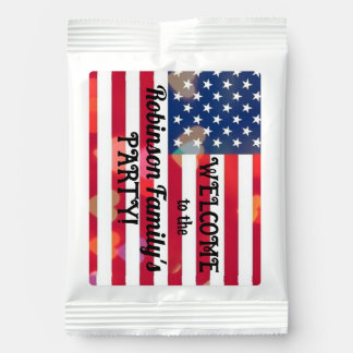 Patriotic USA Flag hearts with calligraphy text  Margarita Drink Mix