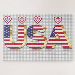 Patriotic USA Flag Jigsaw Puzzle