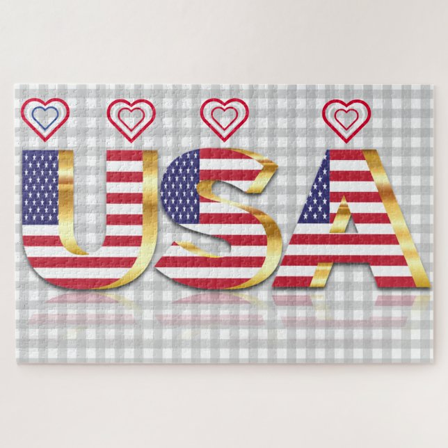 Patriotic USA Flag Jigsaw Puzzle (Horizontal)