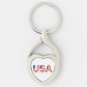 Patriotic USA Flag Keychain