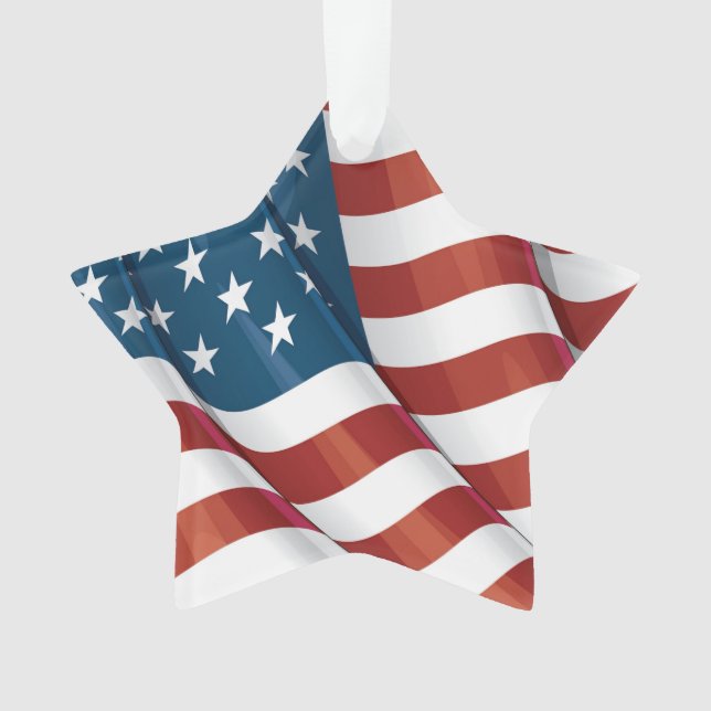 Patriotic USA Flag Ornament (Front)
