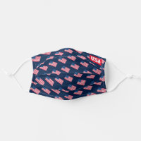 Patriotic USA Flag Pattern Navy Blue Cloth Face Mask
