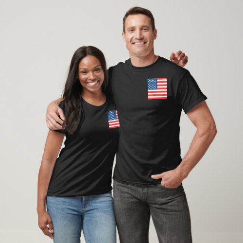 Patriotic USA Flag Pocket Design T_Shirt