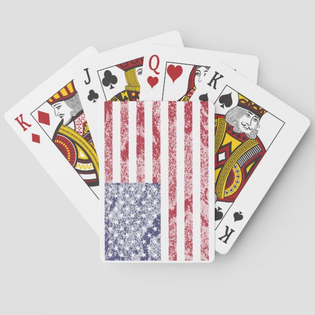 Patriotic USA Flag Poker Cards (Back)