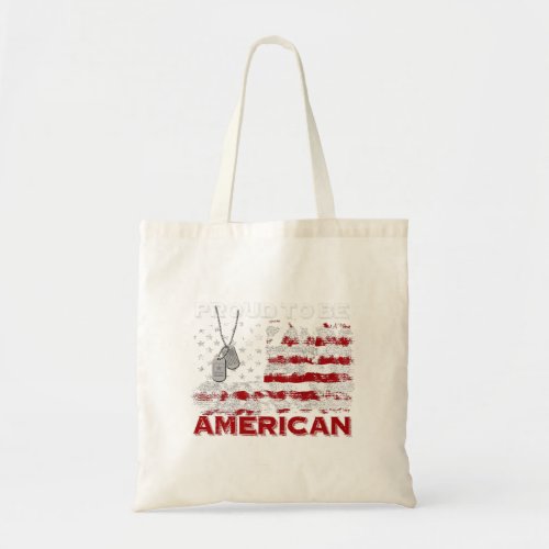Patriotic USA Flag Proud To Be American Citizen Ve Tote Bag