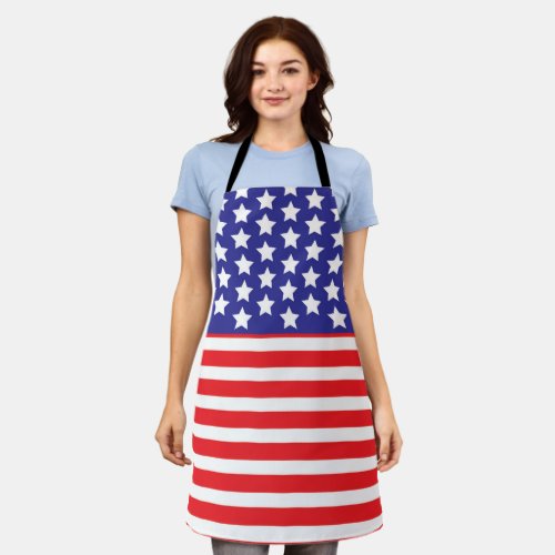 Patriotic USA flag Stars and Stripes American Apron