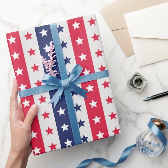Patriotic USA flag Stars and Stripes American Wrapping Paper (Gifting)