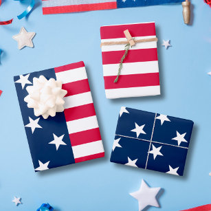 Patriotic USA flag stars and stripes american Wrapping Paper Sheets