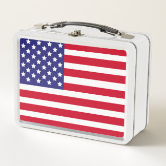 Patriotic USA flag Stars & Stripes American Metal Lunch Box