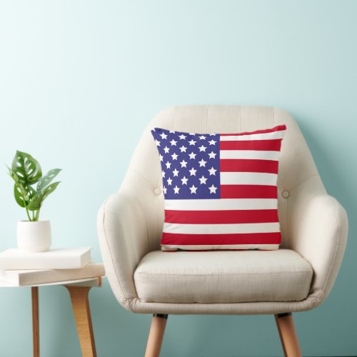 Patriotic USA flag Stars  Stripes American Throw Pillow