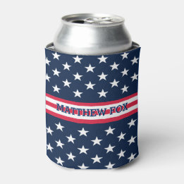 Patriotic USA Flag 🇺🇸 Stars & Stripes Can Cooler