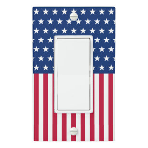 Patriotic USA Flag Stars & Stripes Red White Blue Light Switch Cover