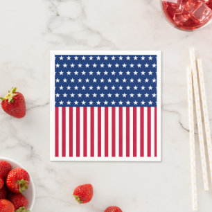 Patriotic USA Flag Stars & Stripes Red White Blue Napkins