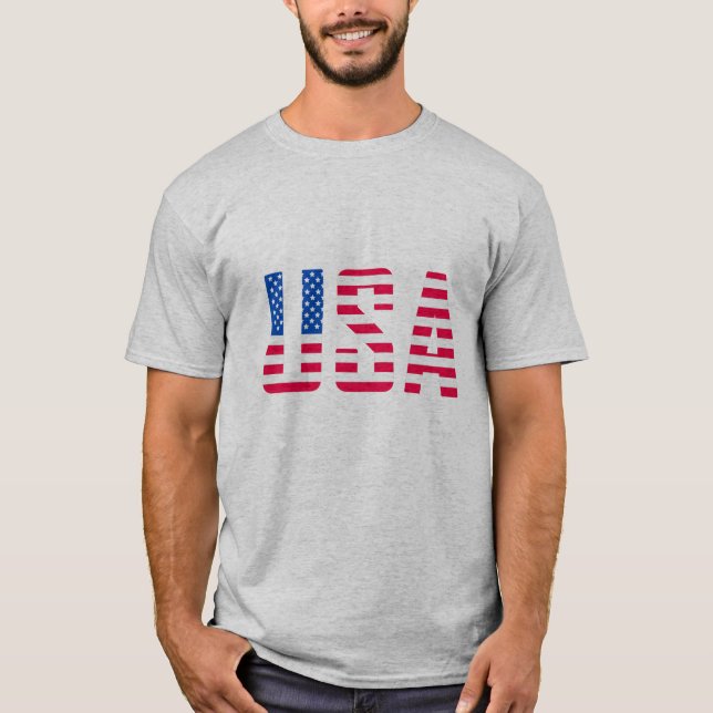 "Patriotic USA Flag T-Shirt Design". (Front)