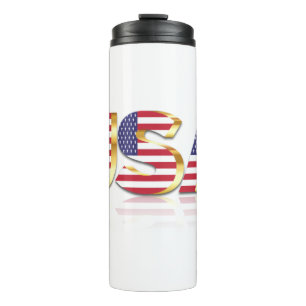 Patriotic USA Flag Thermal Tumbler