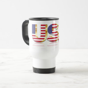 Patriotic USA Flag Travel Mug