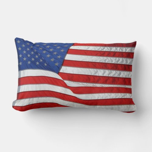 Patriotic USA Flag United States Lumbar Pillow