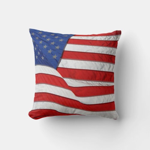 Patriotic USA Flag United States Throw Pillow