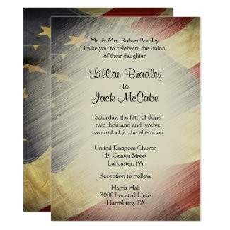 Patriotic USA Flag Wedding Invitations