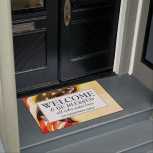 Patriotic USA Flag WELCOME Doormat