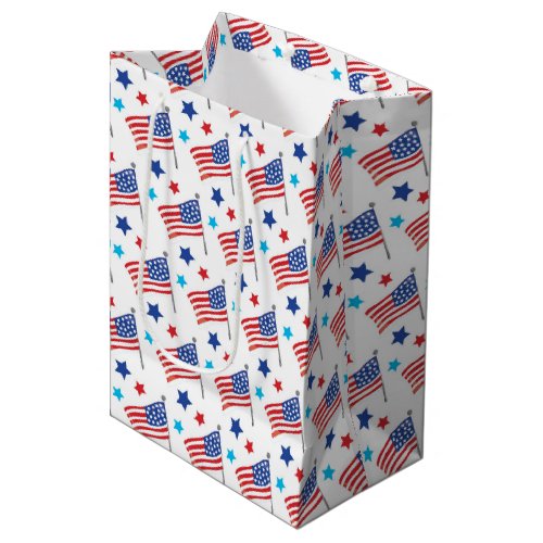 Patriotic USA flags Medium Gift Bag