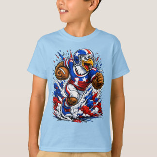 Patriotic USA Football Eagle #1 Football Player T-Shirt