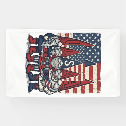 Patriotic USA Gnome Trio Vintage Vector Design_1 Banner