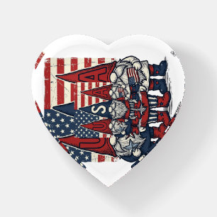 Patriotic USA Gnome Trio Vintage Vector Design_1 Paperweight